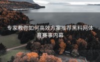 专家教你如何高效方案推荐黑料网体育赛事内幕